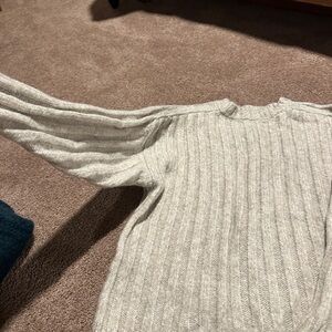 Zara Light cream Women's Crew Neck Sweater